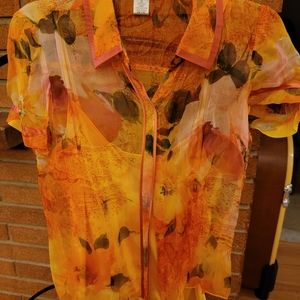 Silk blouse with matching cami